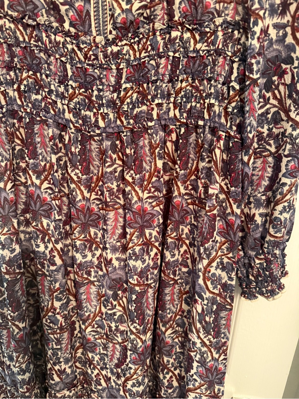 Max Studio London Women’s Long Sleeve V-Neck Floral Maxi Dress - Picture 3 of 3